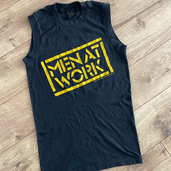Badass vintage Men at Work muscle tee - Picture 1 of 8